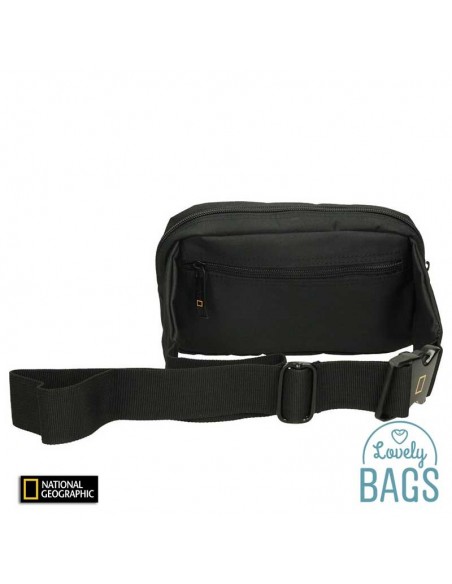 Bolsa de cintura preta com 2 compartimentos - National Geographic - Pro