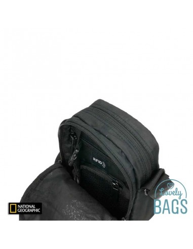 Bandolera negra pequeña con RFID National Geographic - Transform