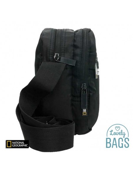 Bandolera negra pequeña con RFID National Geographic - Transform