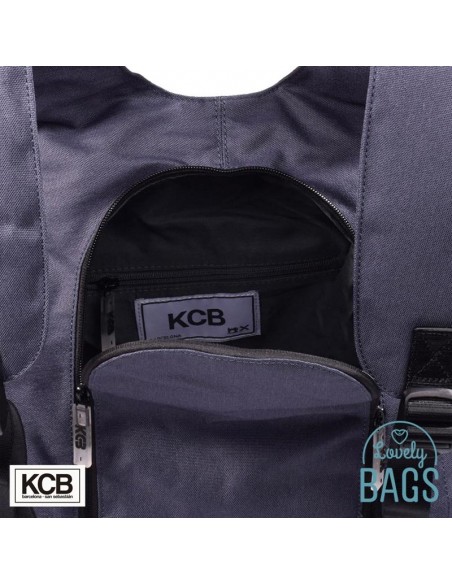 Mochila anti-furto urbana de lona azul - KCB