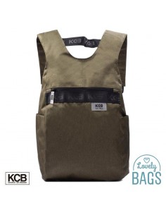 Mochila antifurto urbana em lona verde - KCB