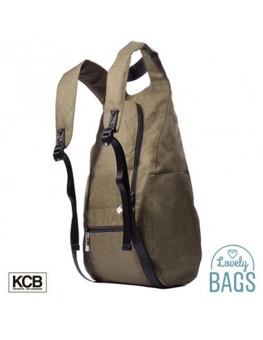 Mochila antifurto urbana em lona verde - KCB