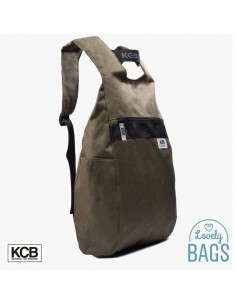 Mochila antifurto urbana em lona verde - KCB 2