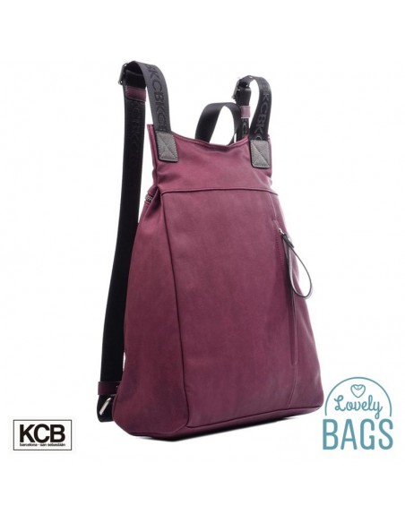 Mochila anti-roubo de bordô oblíqua KCB