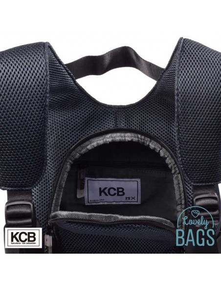 Mochila anti-roubo azul super leve KCB - 3D