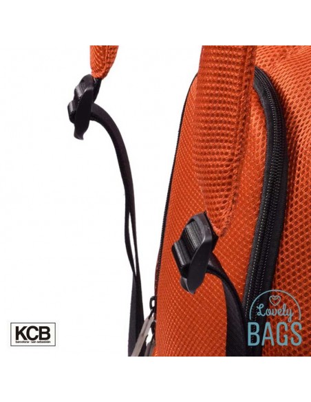 Mochila anti-furto laranja KCB - 3D