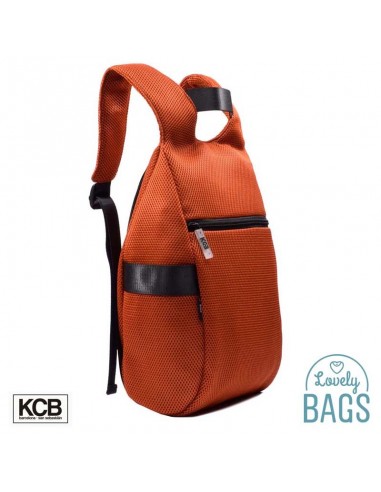 Mochila anti-furto laranja KCB - 3D