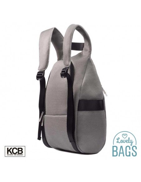 Mochila anti-roubo cinzenta super leve KCB - 3D
