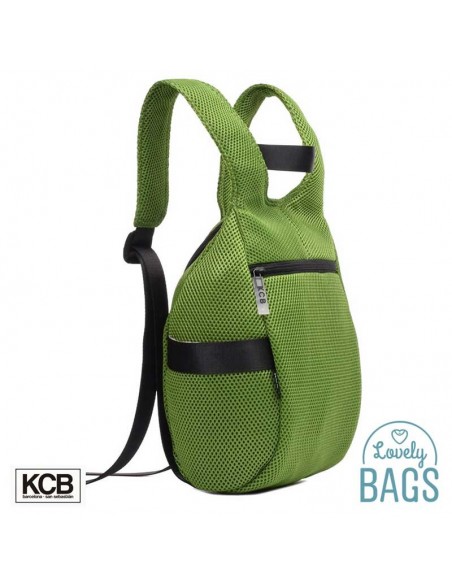 Mochila anti-roubo verde maçã super leve KCB - 3D