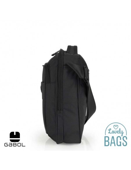 Mala tiracolo ecológica preta grande Gabol - Kendo Eco