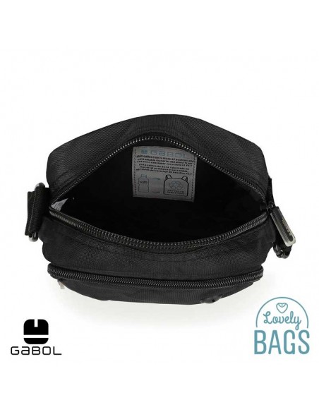 Tiracolo preta ecológica Gabol - Twist Eco