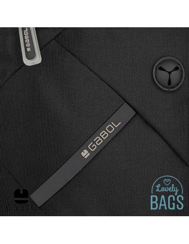 Bandolera ecològica negra amb solapa Gabol - Twist Eco