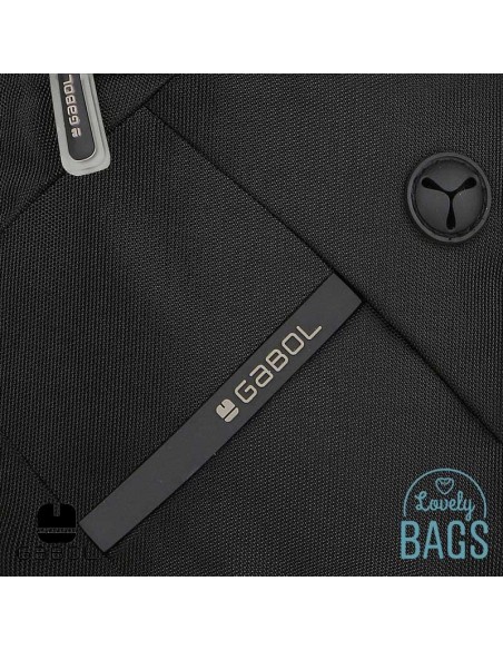 Bandolera ecològica negra amb solapa Gabol - Twist Eco