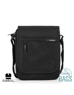Bandolera impermeable negra amb solapa Gabol - Crony Eco