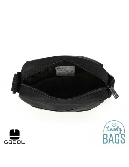 Bandolera impermeable negra amb solapa Gabol - Crony Eco