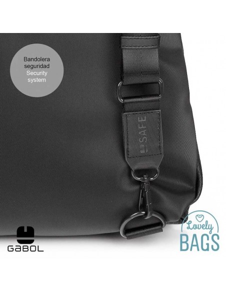 Mochila gris verdosa con apertura trasera Gabol - Blur