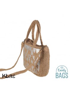Bossa de mà jute amb print platejat - Kbas 2