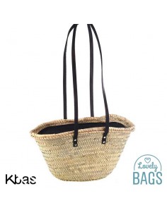 Cabàs petit de palmell amb nanses de pell i cremallera - Kbas