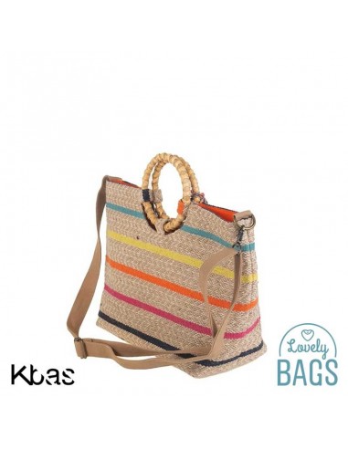 Bossa de mà multicolor jute i cotó - Kbas