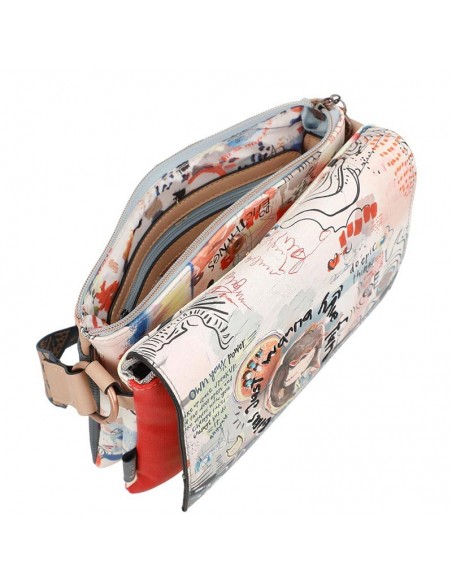 Bandolera amb doble compartiment i solapa Anekke Fun & Music